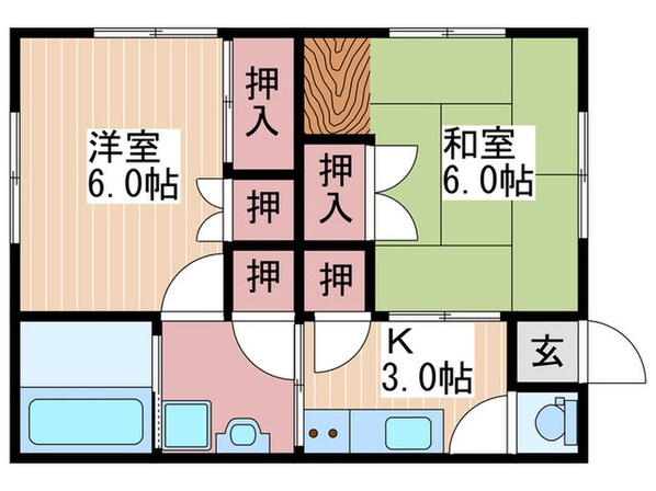 ウエスト大柿の物件間取画像